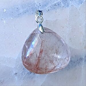 🌹✨Rose GoLd RutiLe Quartz 💕 Gemstone Inclusion HeaLing Pendant ONLY